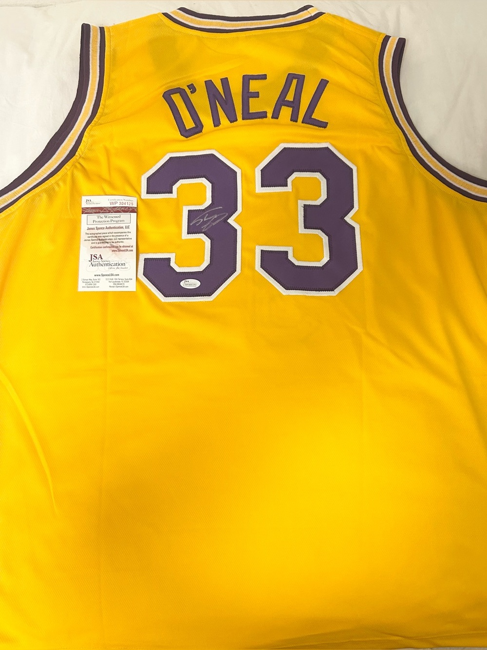 Shaquille O'Neal LSU TIGERS Signed Autograph Jersey JSA COA
